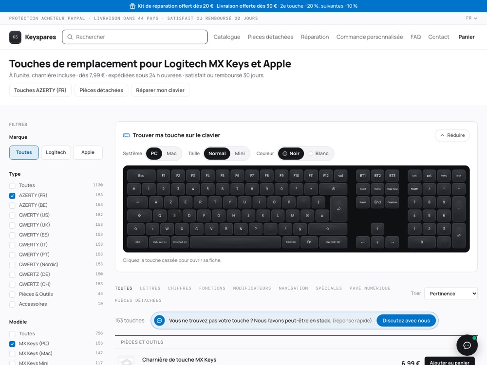 Boutique en ligne Keyspares